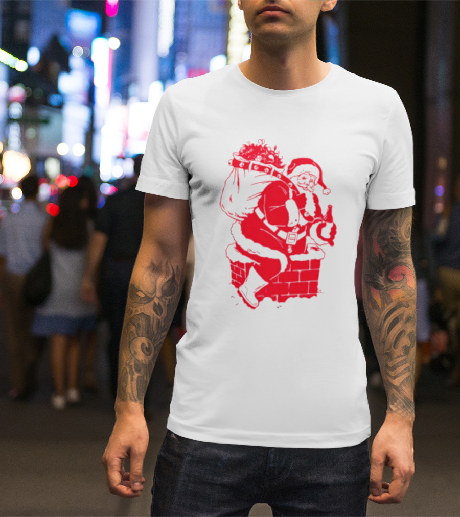 Santa Claus Chimney Beer Belly Red T-Shirt