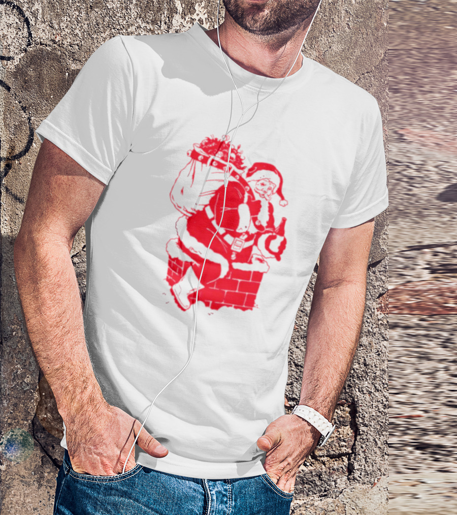 Santa Claus Chimney Beer Belly Red T-Shirt