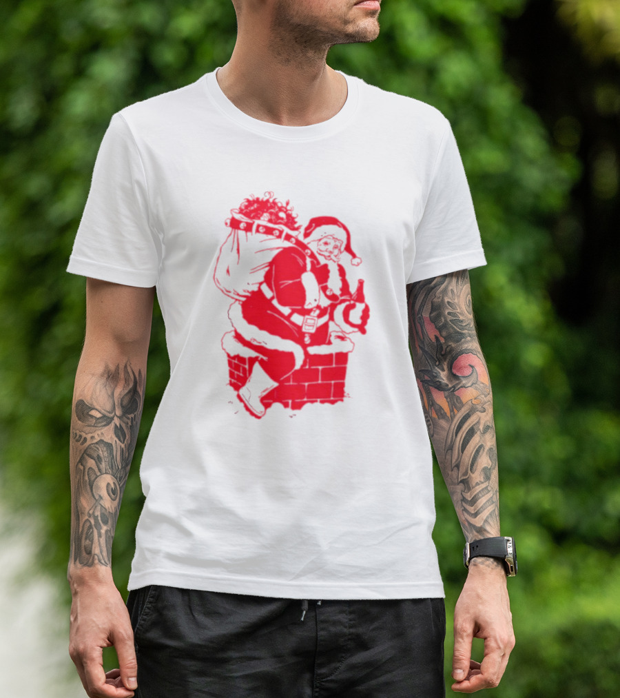 Santa Claus Chimney Beer Belly Red T-Shirt