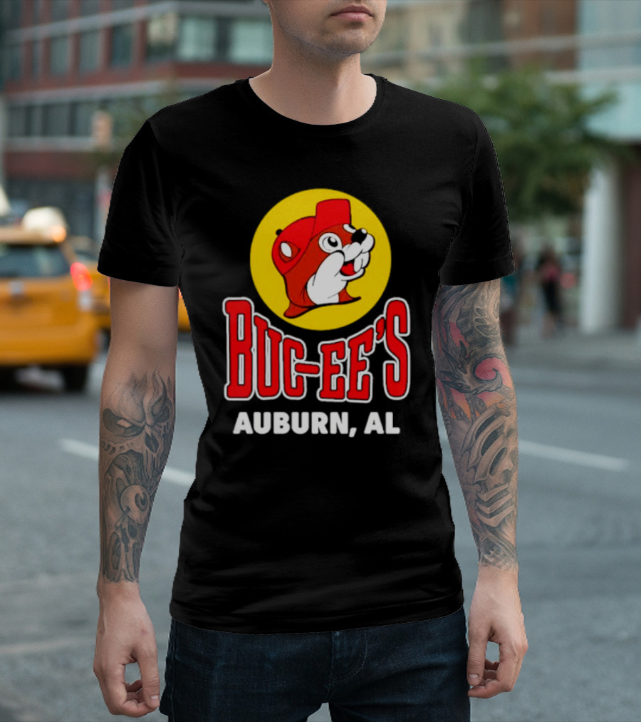 Buc-Ee's Auburn AL Logo with Cartoon Beaver Mascot T-Shirt