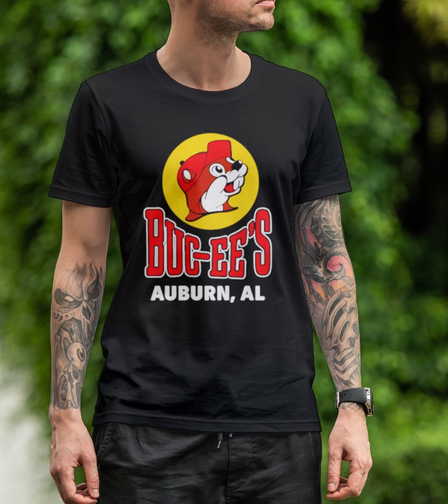Buc-Ee's Auburn AL Logo With Cartoon Beaver Mascot T-Shirt