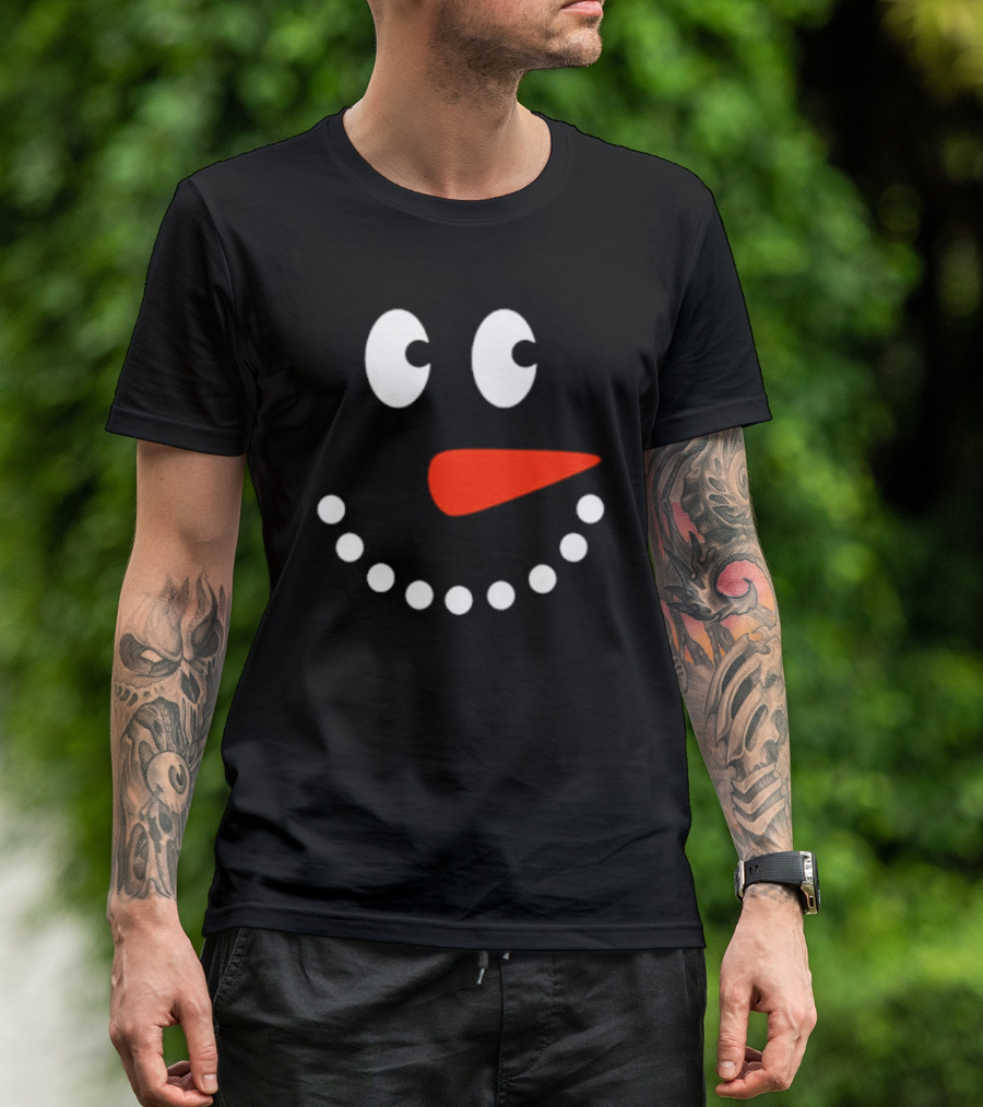 Snowman Face Christmas Holiday T-Shirt