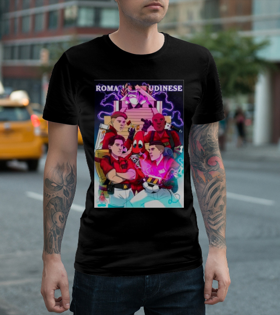 ROMA UDINESE Ghostbusters Crossover Soccer Team Remix T-Shirt