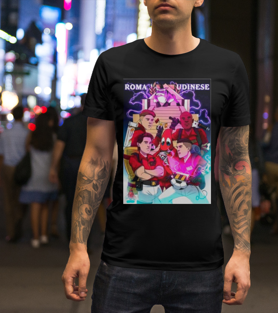 ROMA UDINESE Ghostbusters Crossover Soccer Team Remix T-Shirt
