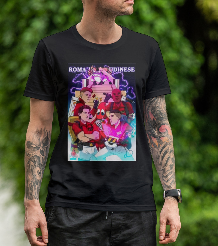 ROMA UDINESE Ghostbusters Crossover Soccer Team Remix T-Shirt