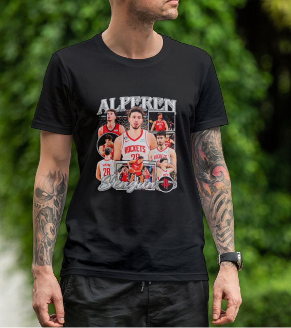 Alperen Sengun Houston Rockets Basketball Player Collage And Team T-Shirt