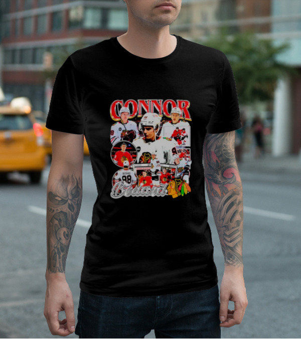 Connor Bedard Chicago Blackhawks NHL Player Collage T-Shirt