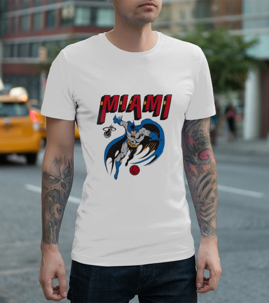 Batman Miami Heat Superhero Basketball Adventure T-Shirt