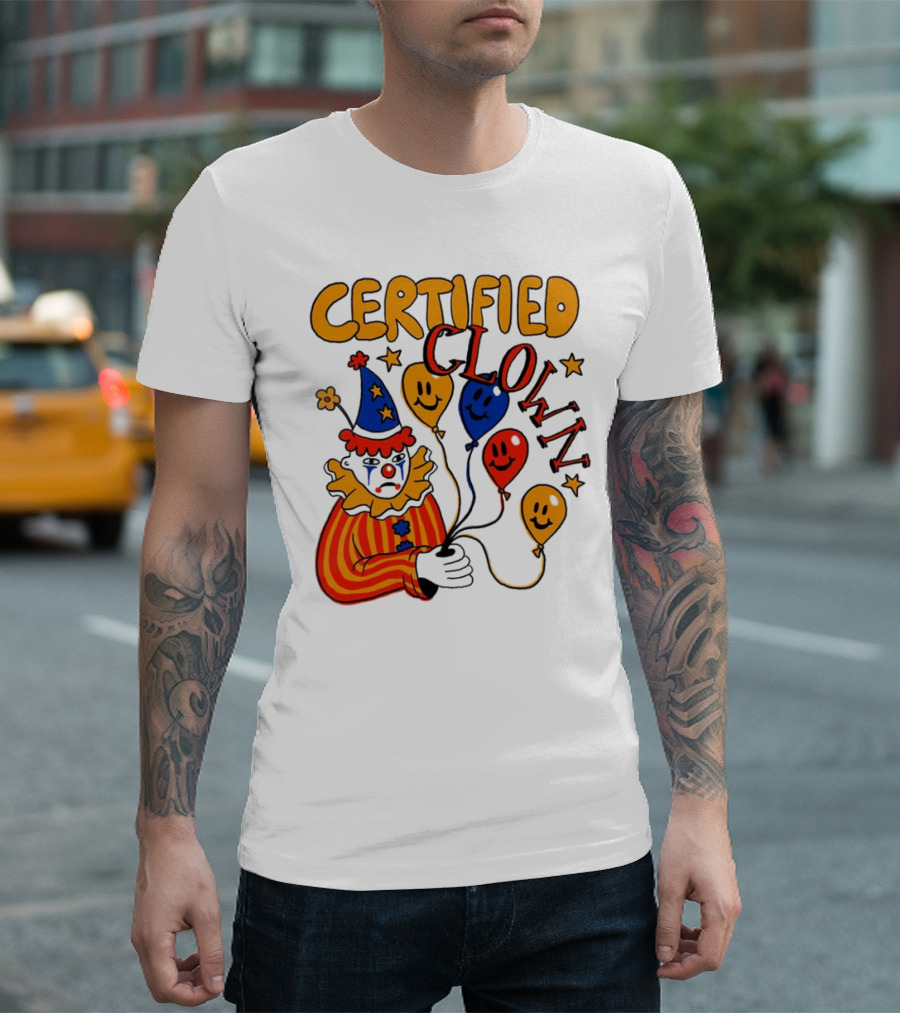 CERTIFIED CLOWN Balloons and Stars T-Shirt