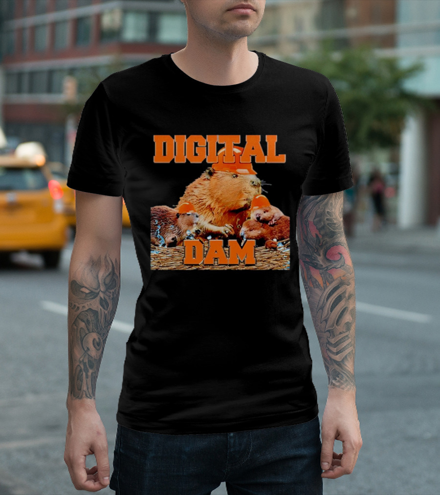 DIGITAL DAM BEAVER WITH HARD HATS T-Shirt