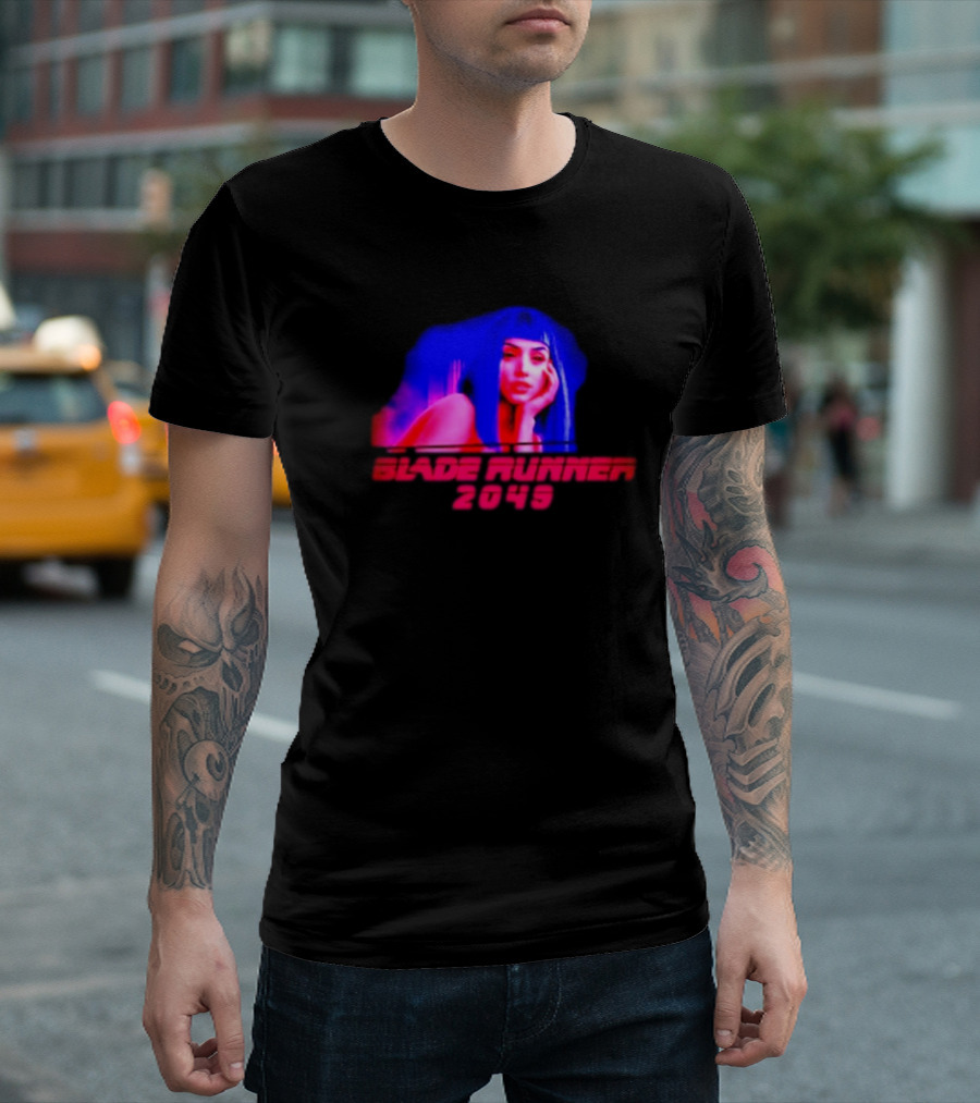 Blade Runner 2049 Neon Portrait Style With Futuristic Aesthetic T-Shirt