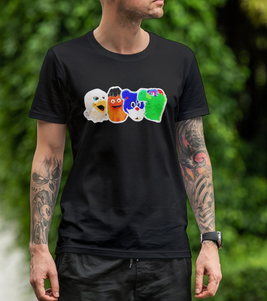 Philadelphia Eagles Flyers Phillies Phanatic Mascots T-Shirt