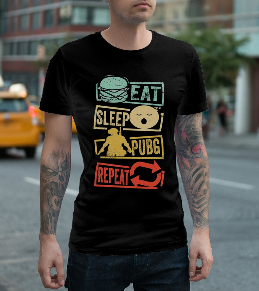 Eat Sleep PUBG Repeat Gaming Lifestyle Cycle T-Shirt
