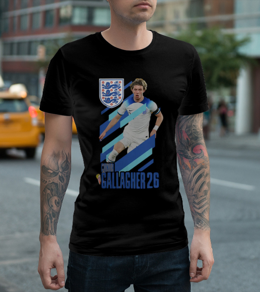 Conor Gallagher 26 England Football Crest Soccer Player T-Shirt