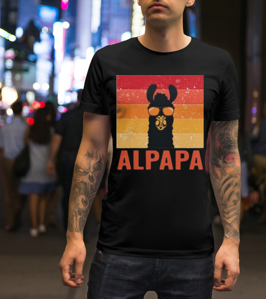 Alpapa Llamafathers Day Vintage Groovy T-Shirt