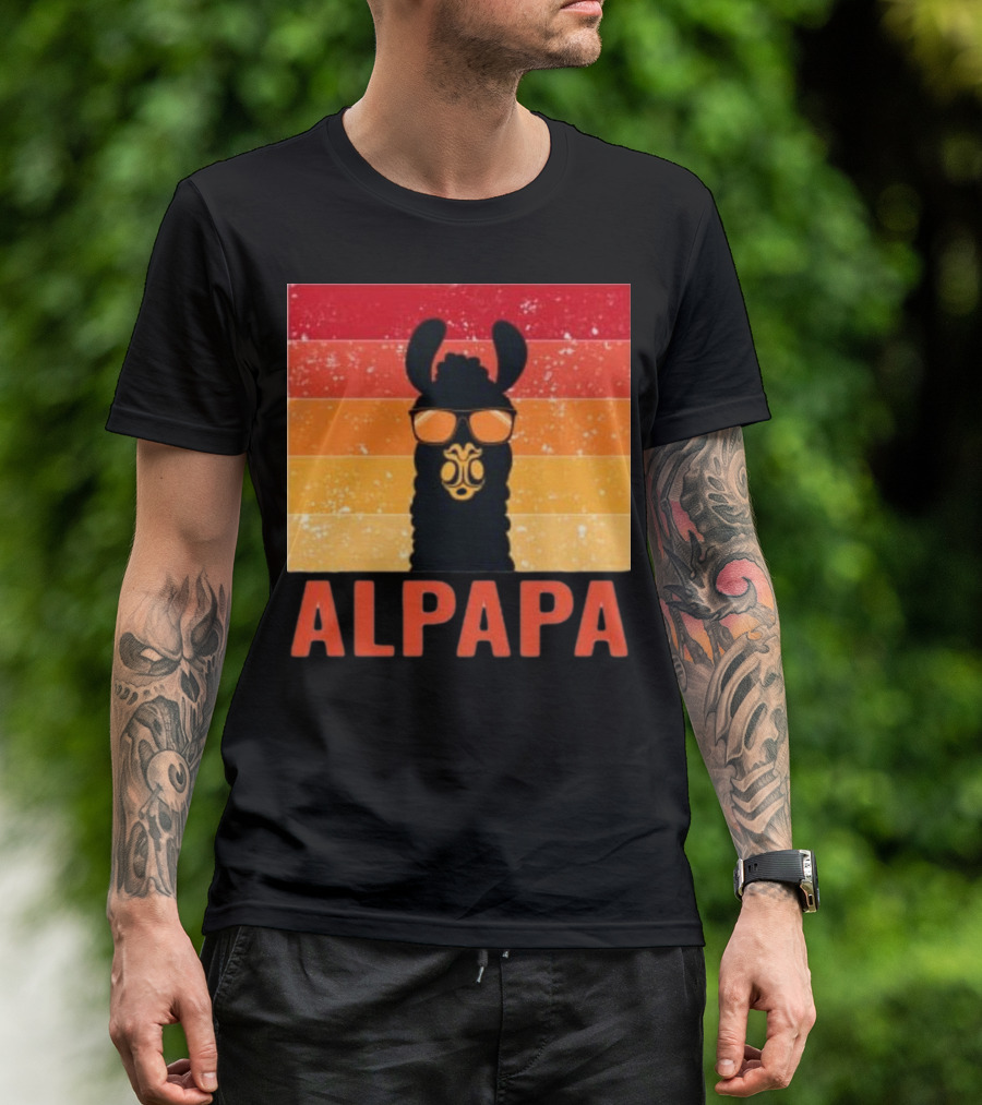 Alpapa Llamafathers Day Vintage Groovy T-Shirt