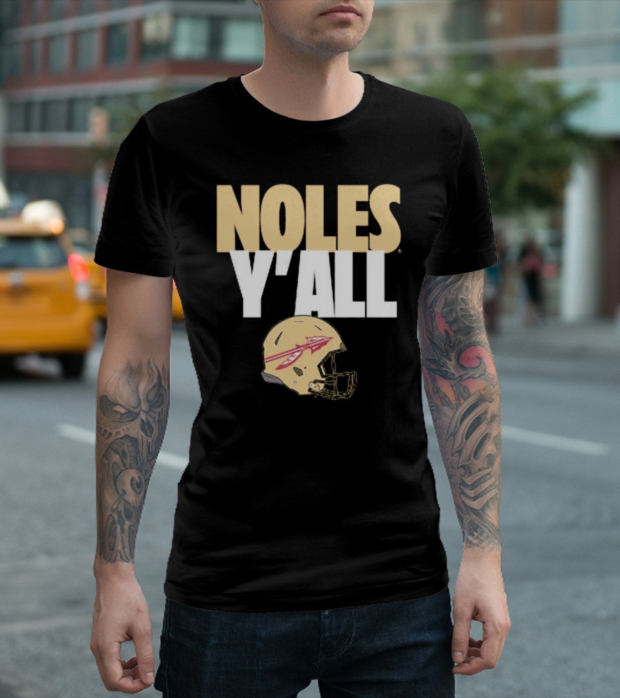 Noles Y'all Florida State Seminoles Helmet T-Shirt