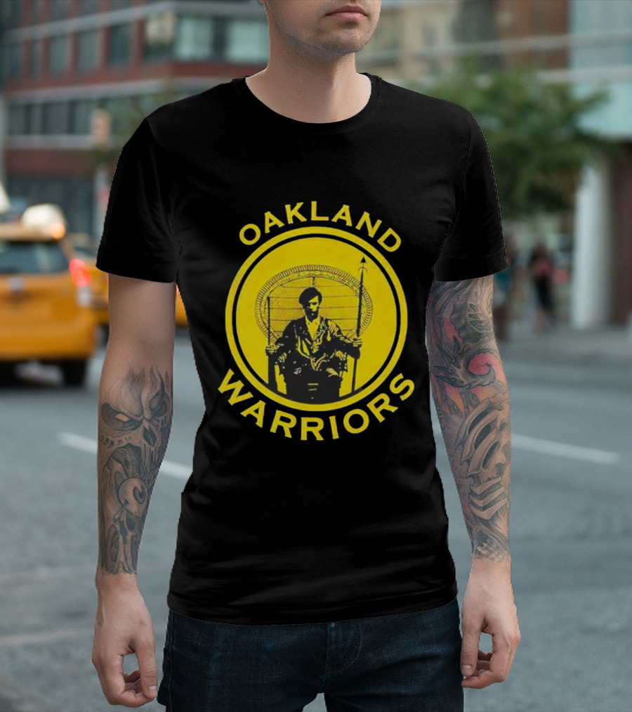 Oakland Warriors Huey Newton Chair Emblem T-Shirt