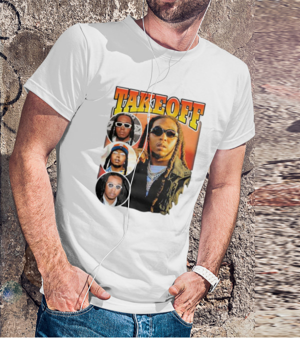 Quavo Migos Takeoff Rapper Tribute Circular Portraits T-Shirt