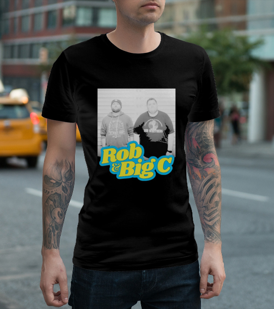 Rob And Big C Bob Wrestlers Mugshot T-Shirt