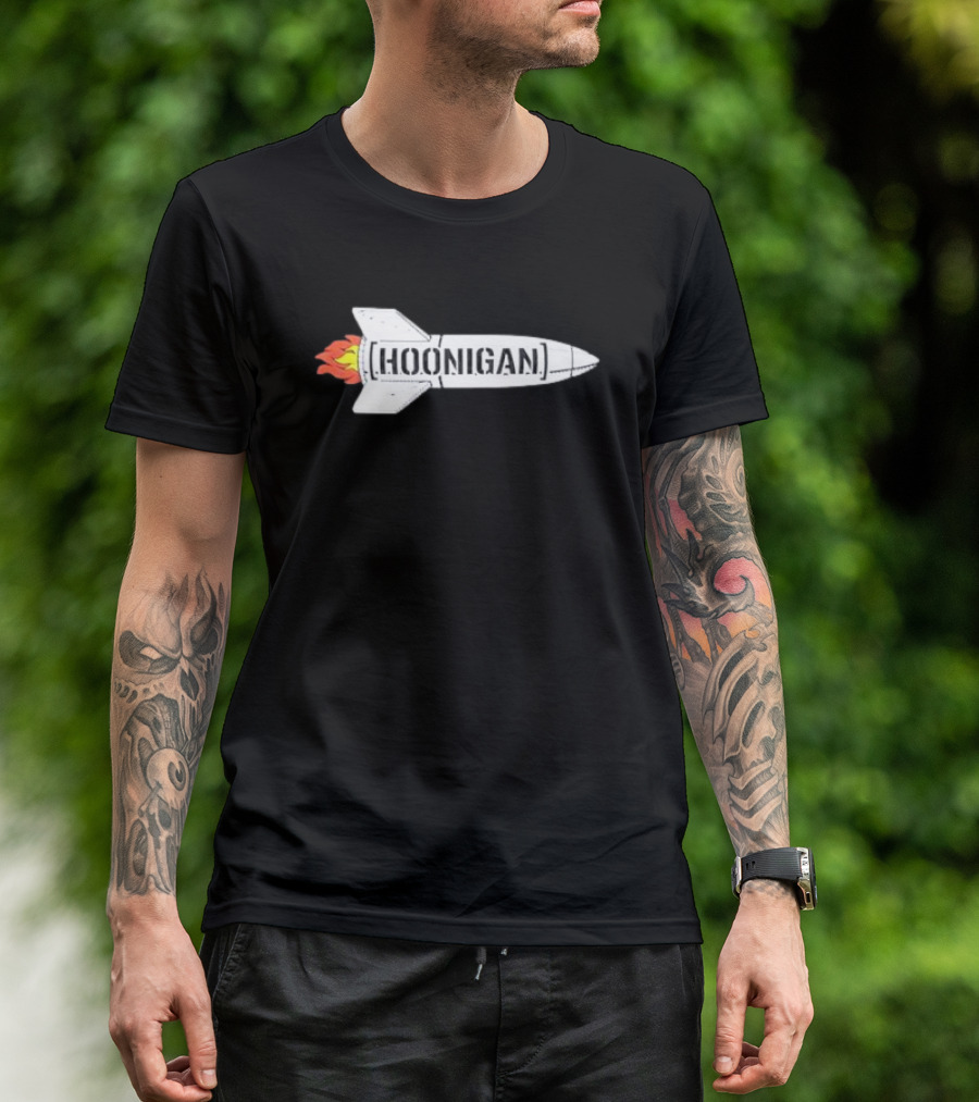 Hoonigan Rocket With Flames T-Shirt