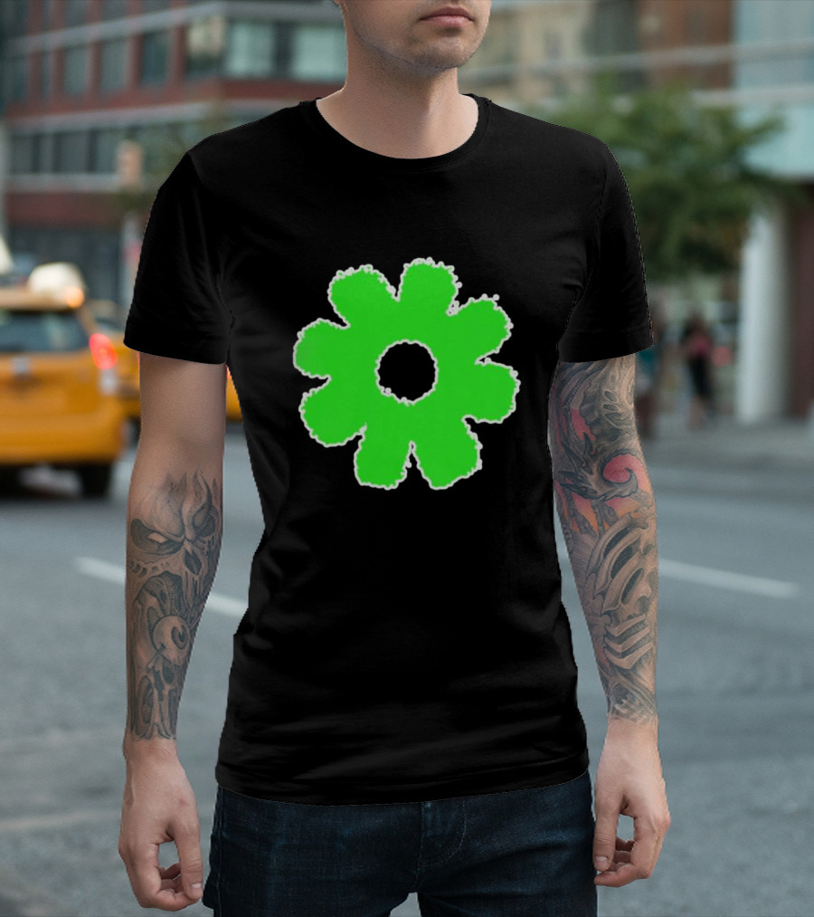 Scowl Neon Green Flower T-Shirt