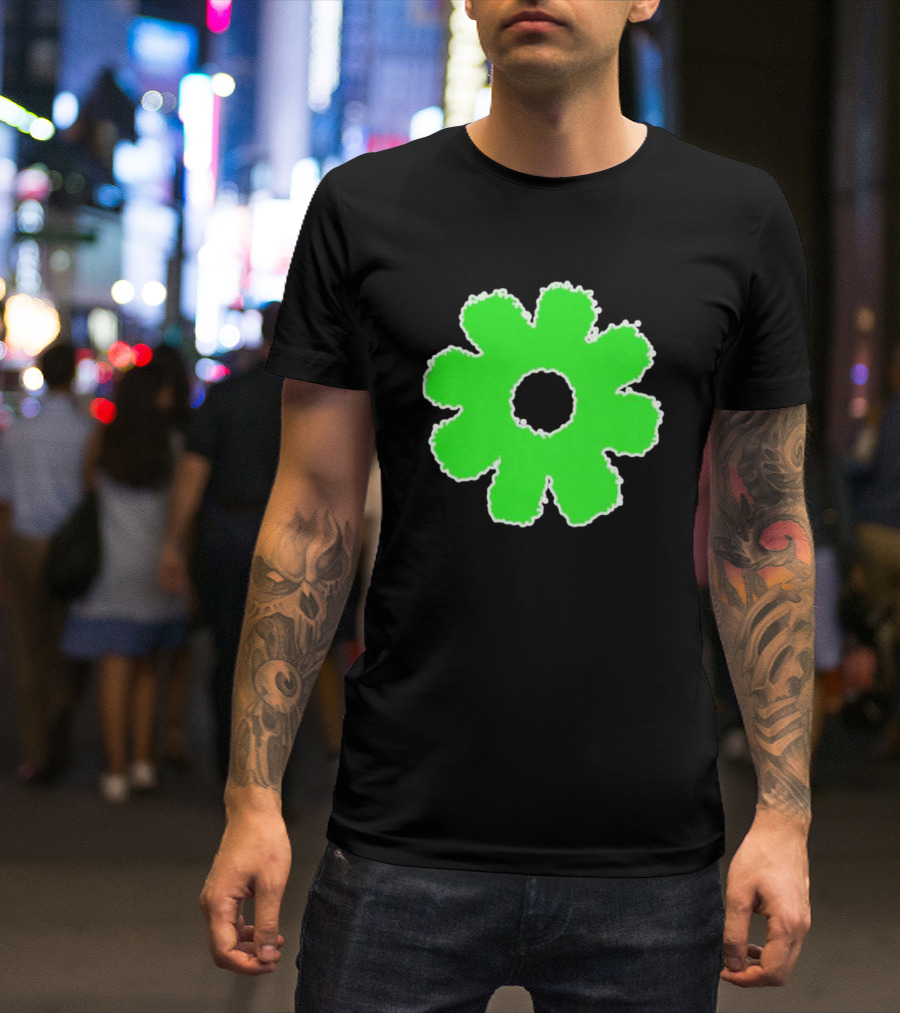 Scowl Neon Green Flower T-Shirt