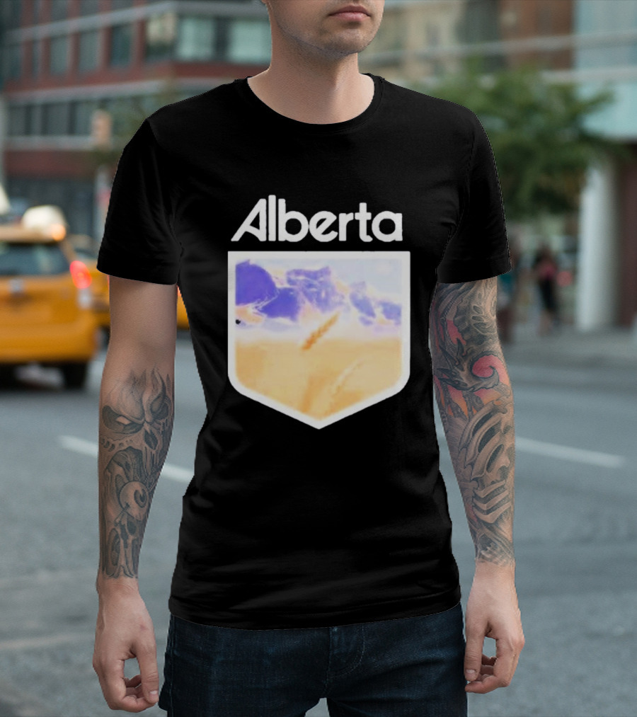 Alberta Mountain Scenic Shield Vitamin Deer Alberta Life T-Shirt