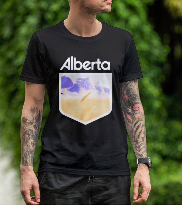 Alberta Mountain Scenic Shield Vitamin Deer Alberta Life T-Shirt