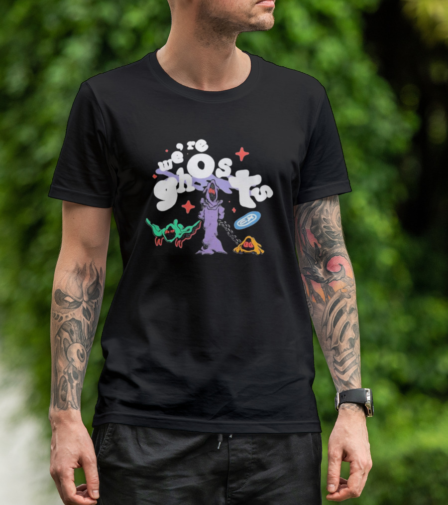 We're Ghosts EA With Colorful Creatures And Star Accents T-Shirt