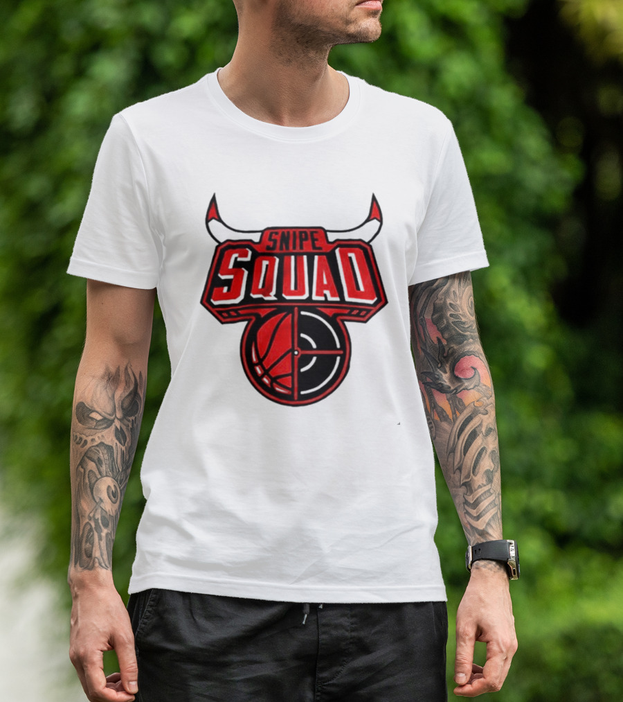 Chicago Bulls Snipe Squad Basketball Target Bull Horns T-Shirt