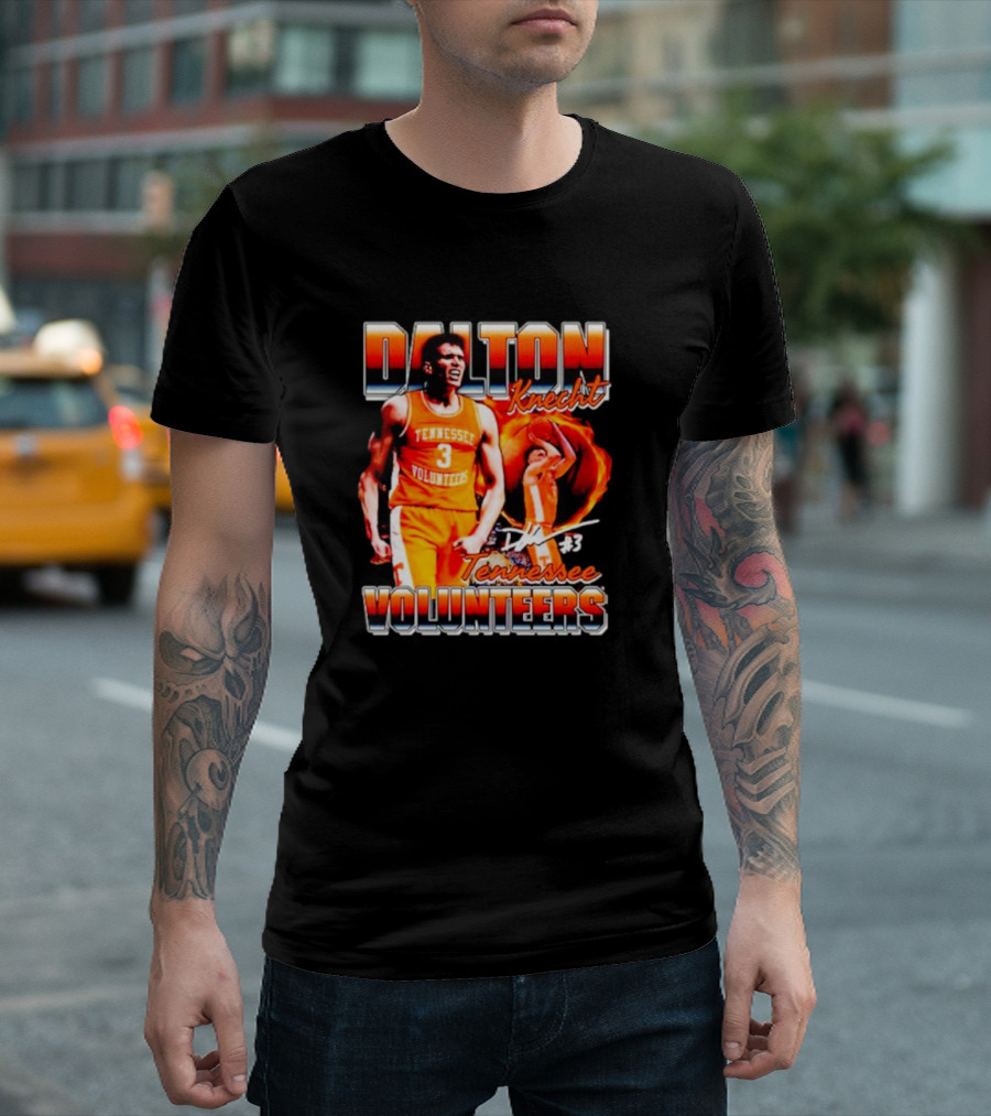 Dalton Knecht Tennessee Volunteers #3 Signature T-Shirt