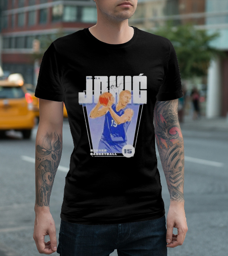 Nikola Jokic 15 Denver Basketball Premiere T-Shirt