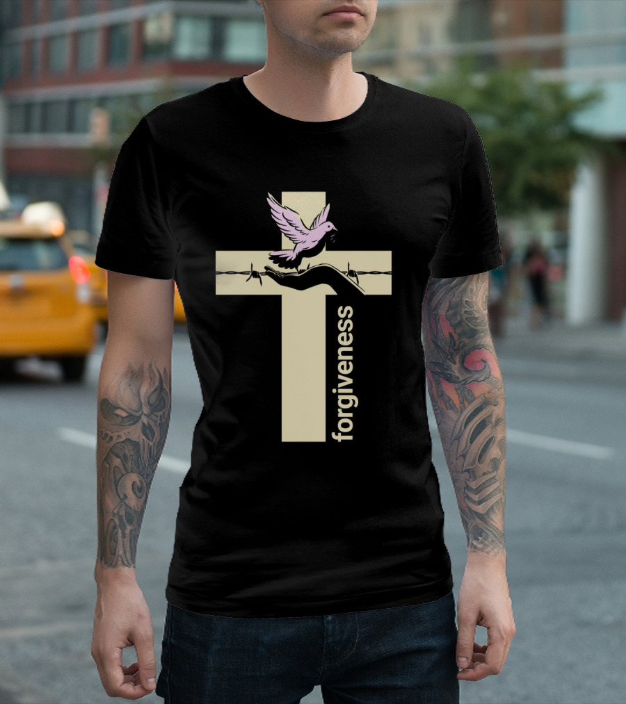 Forgiveness Dove and Cross with Barbed Wire T-Shirt