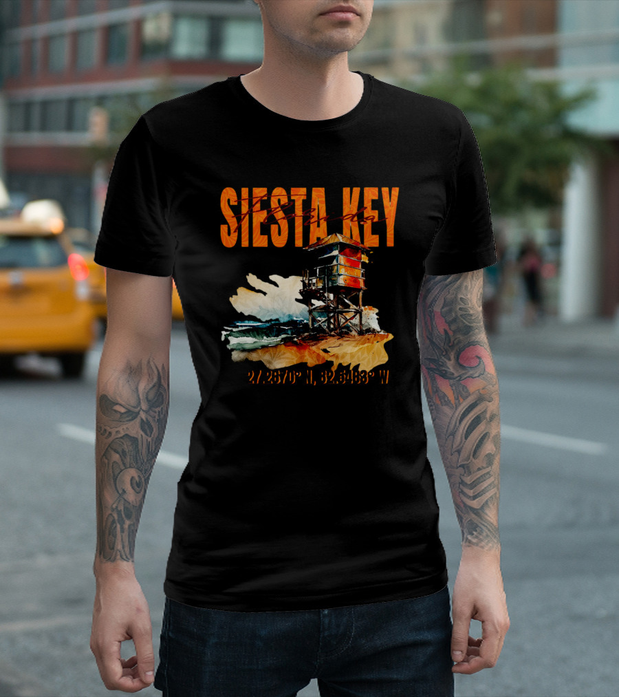 Siesta Key Florida Lifeguard Stand 27.2670° N, 82.5463° W T-Shirt