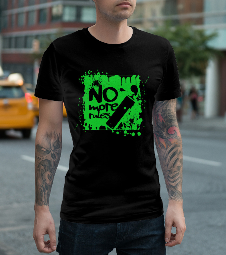 No More Rules Graffiti Spray Paint Splatter T-Shirt