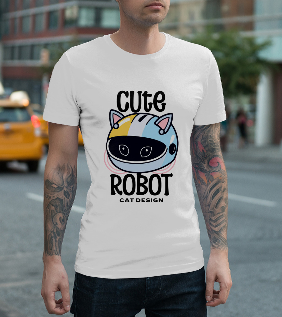 Cute Robot Cat T-Shirt