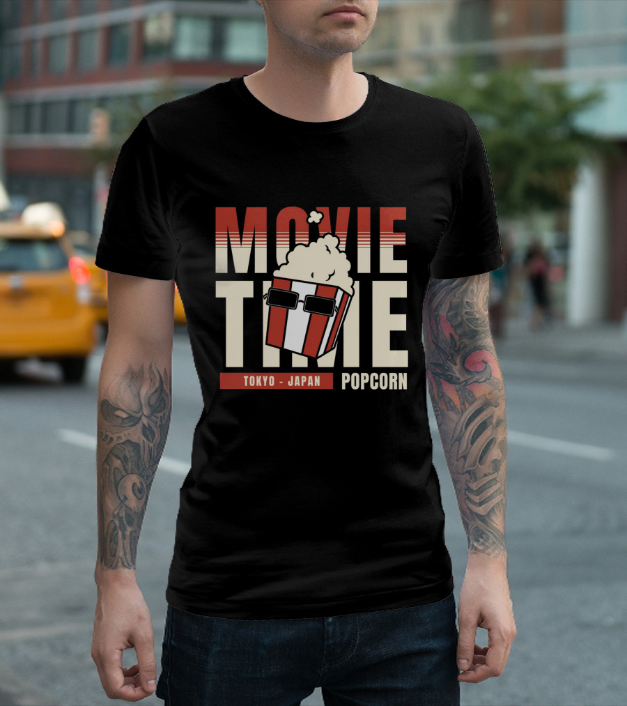 Movie Time Tokyo Japan Popcorn T-Shirt