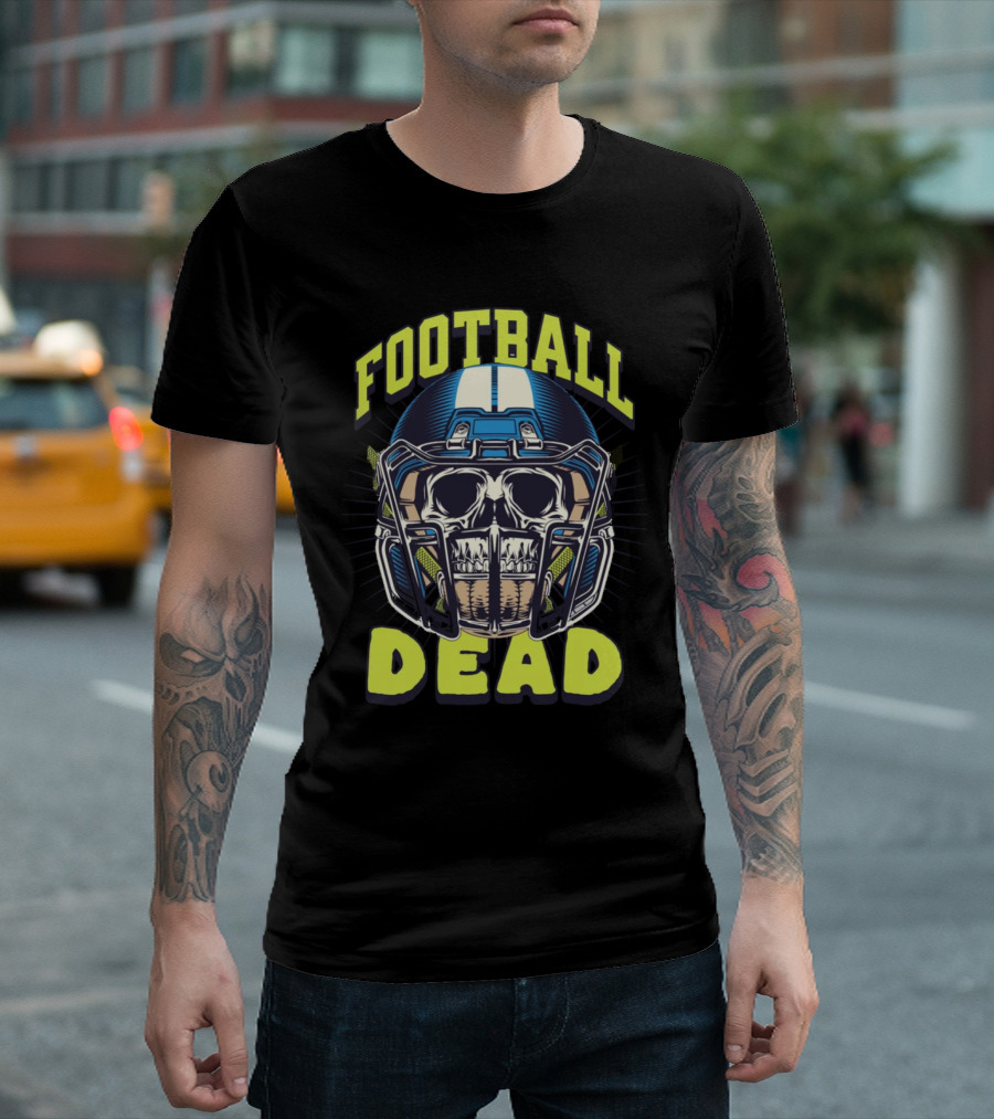 FOOTBALL DEAD Skull Helmet T-Shirt