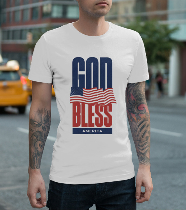 GOD BLESS AMERICA Flag T-Shirt
