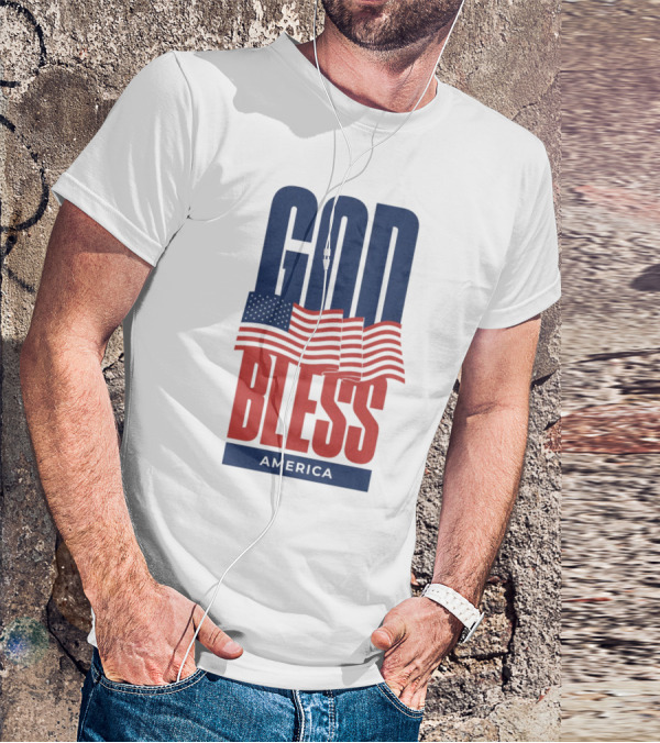 GOD BLESS AMERICA Flag T-Shirt