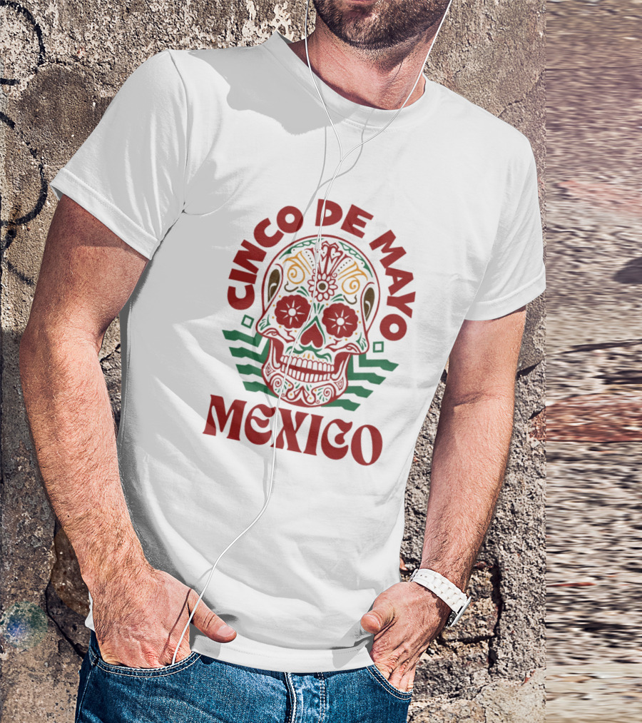 Cinco De Mayo Mexico Sugar Skull T-Shirt
