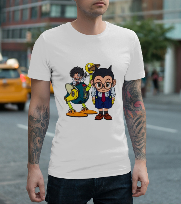 Dr. Slump Obotchaman And Character With Robot In Glasses T-Shirt