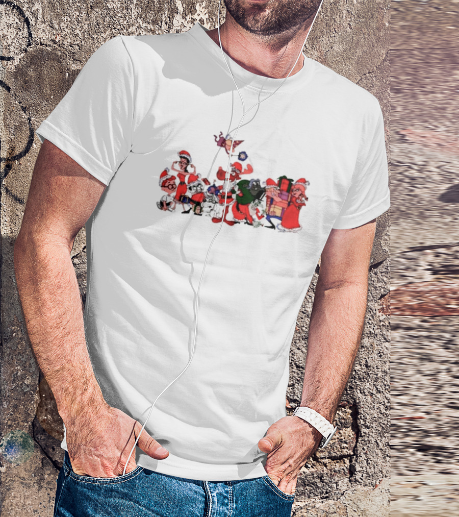 Rocky Bullwinkle Christmas Friends Holiday T-Shirt