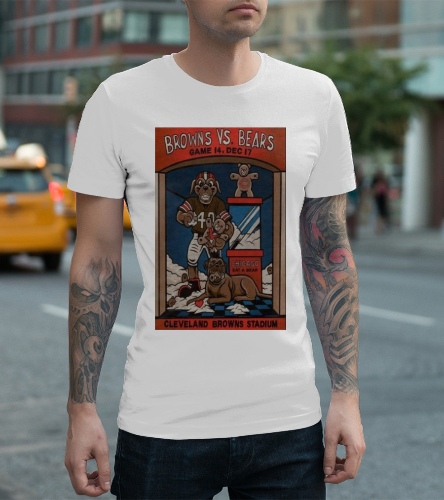 Browns vs Bears Game 14 Cleveland Browns Stadium Dec 17 Chicago Eat a Bear T-Shirt