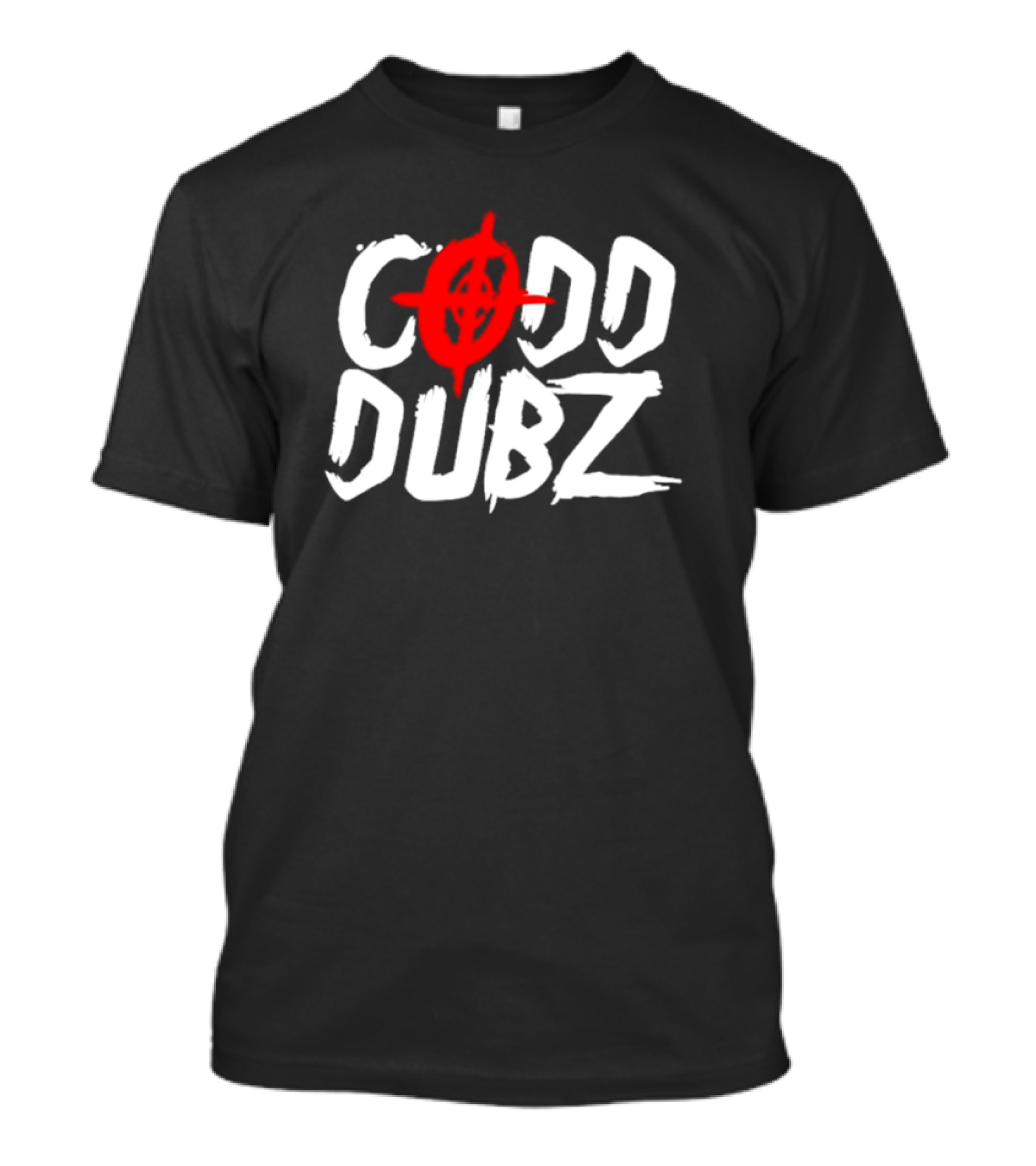 CODD DUBZ Target Dubz Red Target Symbol Bold White Letters T-Shirt