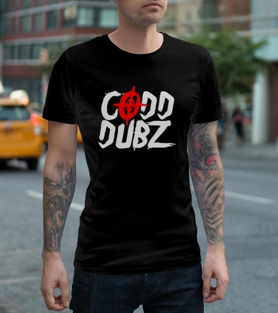 CODD DUBZ Target Dubz Red Target Symbol Bold White Letters T-Shirt