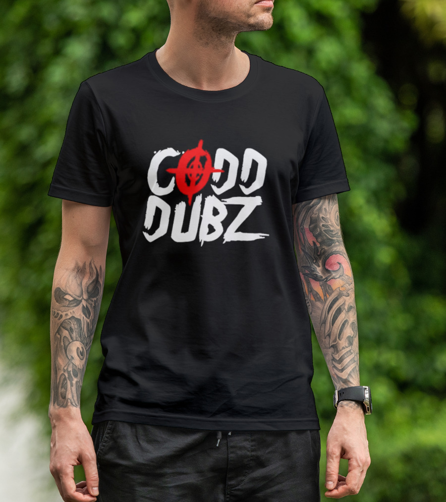 CODD DUBZ Target Dubz Red Target Symbol Bold White Letters T-Shirt