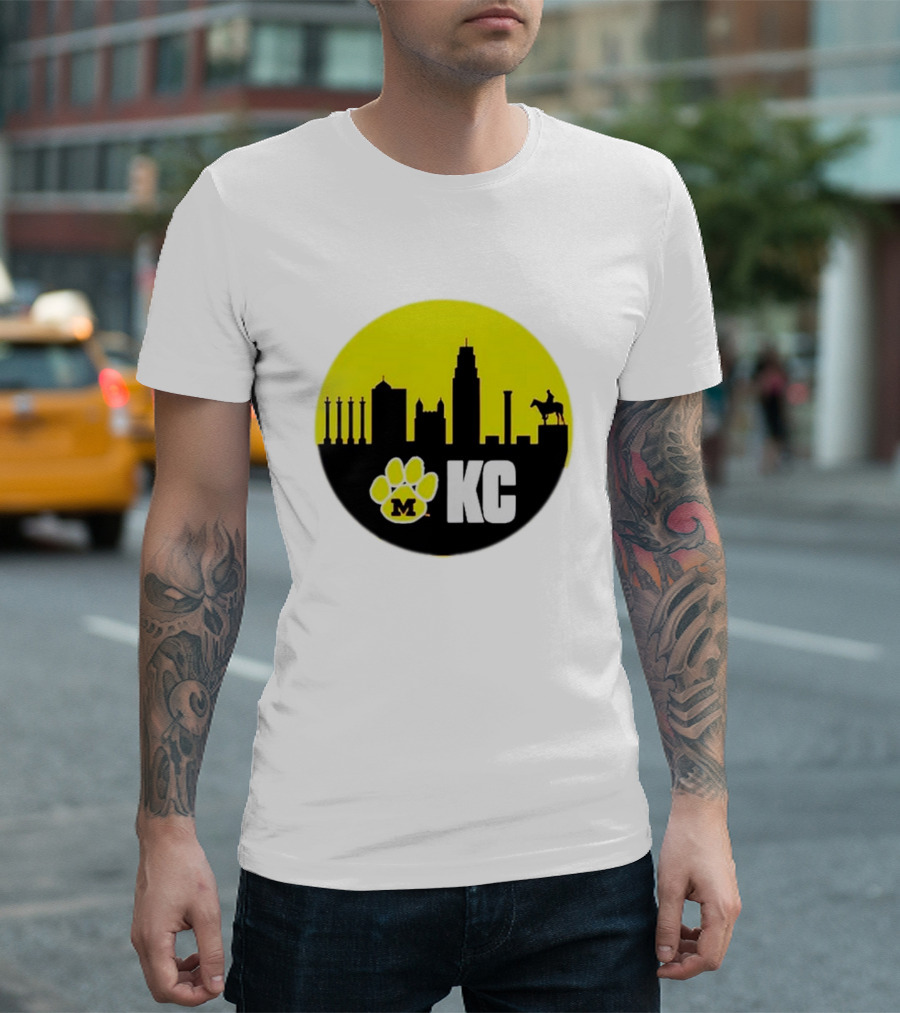 Missouri Tigers Mizzou Kansas City KC Skyline Paw T-Shirt