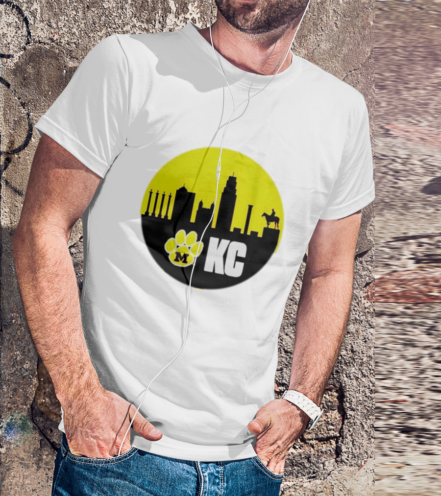 Missouri Tigers Mizzou Kansas City KC Skyline Paw T-Shirt
